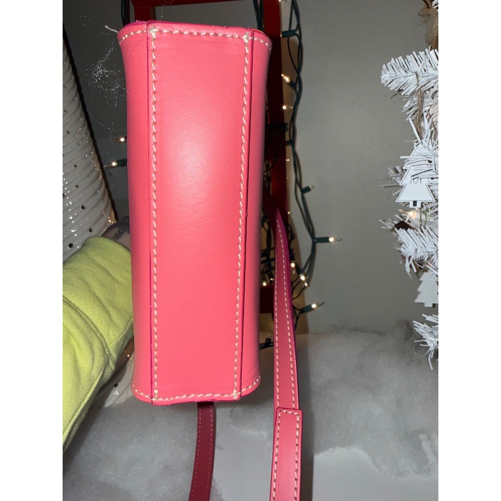 Anna Paola Pink Mini Top Handle Crossbody Bag Gold Hardware Adjustable Strap - Picture 7 of 12